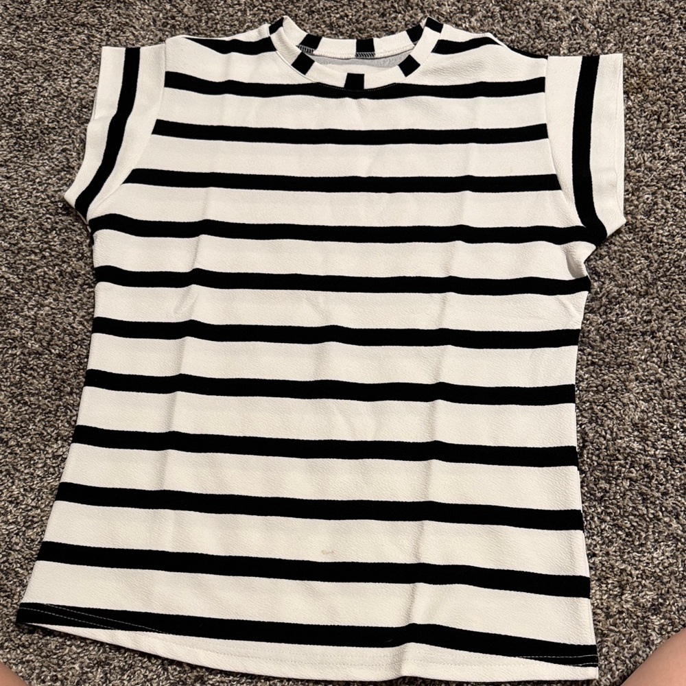 Striped Black and White Women's Top